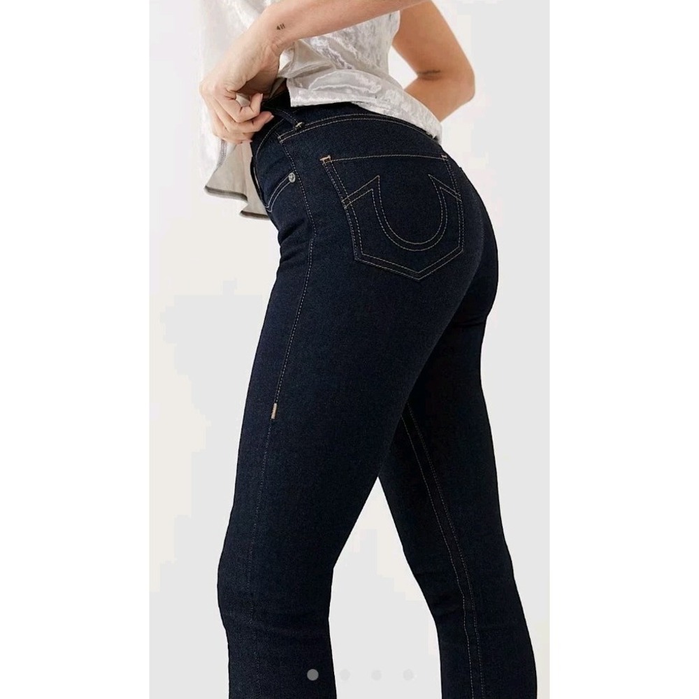 True Religion Jennie Curvy High Rise Skinny Jeans Dark Wash Women's Size 24